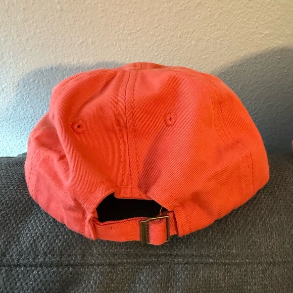 Woman’s one size fits all adjustable back salmon rhinestone cross baseball cap - Picture 4 of 6